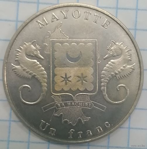 1/2 Остров Майотте 1 франк 2015 тираннозавр
