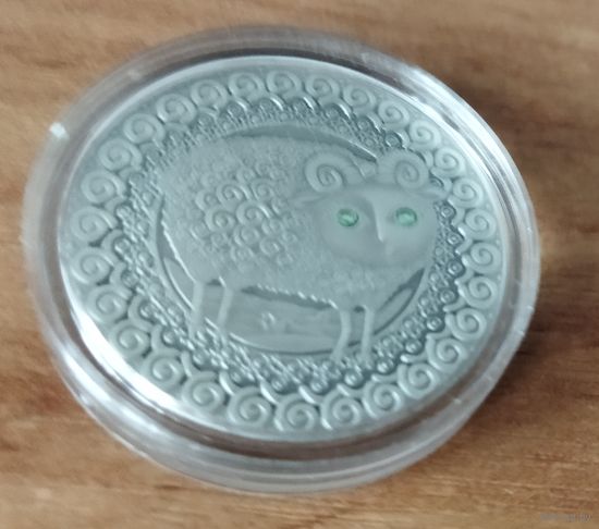 Серебро 0,925! Беларусь 20 рублей, 2009 Знаки зодиака - Овен. Сертификат.