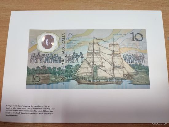 Австралия 10 долларов 1988 года. Состояние UNC, в буклете.