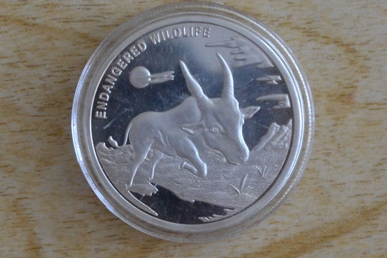 Конго 10 франков 2007 Вымирающие виды-Антилопа  Редкая!Тираж-1.000 шт