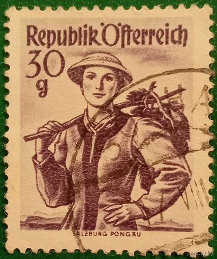 Австрия 1948. Национальные костюмы. Трахтен