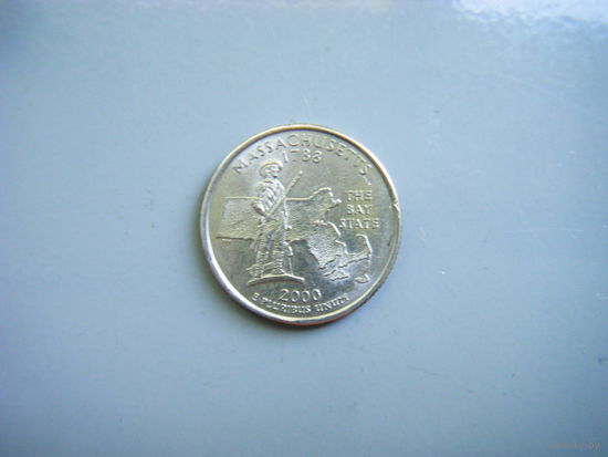 Квотер (25 центов) США 2000г. МАССАЧУСЕТС. D.