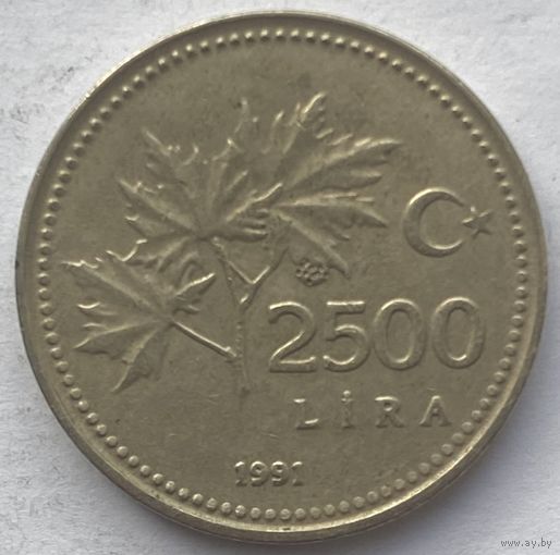 Турция 2500 лир 1991 г.