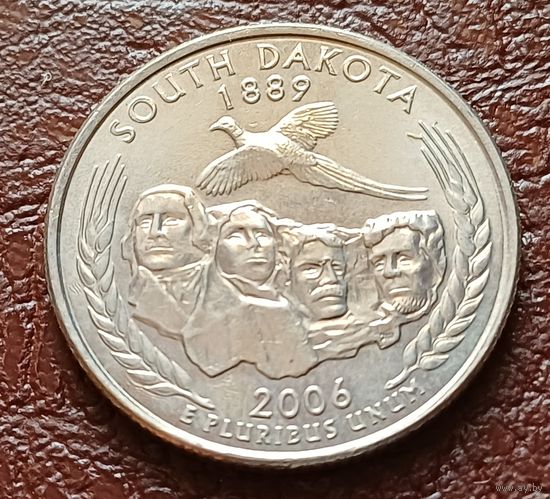 США 25 центов , D  2006 Квотер штата Южная Дакота    ( 2-5-7 )