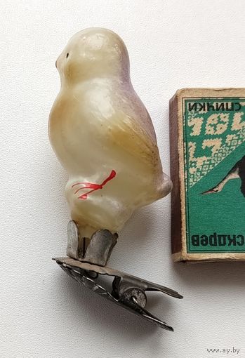 Ёлочная игрушка. Птичка на прищепке.
