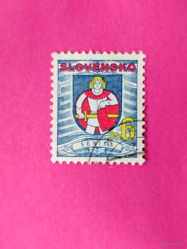 Словакия. Герб. ( 1 марка ). 6-9.