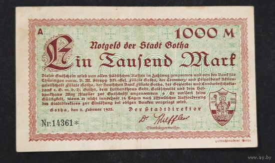 1923 год Германия 1000 марок