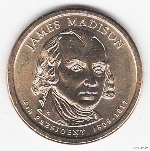 1 доллар США 2007 год 4-й Президент Джеймс Мэдисон двор P _состояние aUNC