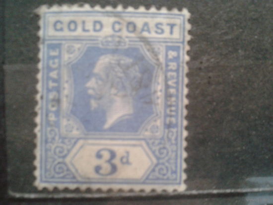 Золотой берег, колония Англии, 1922. Стандарт. Король Георг V, 3Р