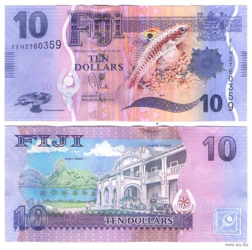 Фиджи 10  долларов 2012 год  UNC    НОВИНКА
