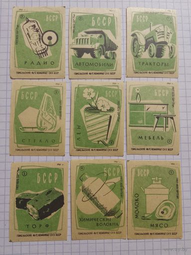 Спичечные этикетки ф.Гомель. БССР. 1961 год