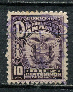 Панама - 1924 - Герб 10С - [Mi.122] - 1 марка. Гашеная.  (Лот 11Jw)-T9P1