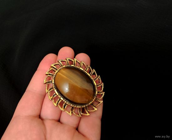 Брошь Тигровый глаз