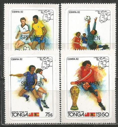 Тонга. ЧМ по футболу. Испания'82. 1982г. Mi#812-15. Серия.