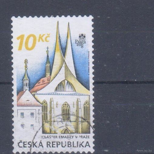 [188] Чехия 2008. Культура.Архитектура. Одиночный выпуск.Гашеная марка.