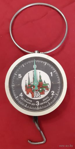 Безмен круглый (нагрузка до 6кг), пружинный. ВЕСЫ циферблатные из СССР. Рига, рабочий