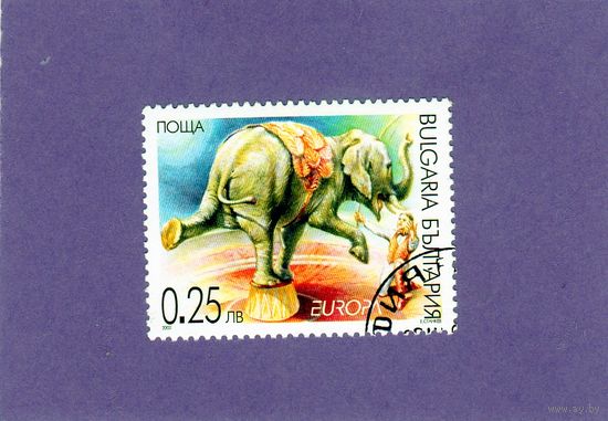 Болгария.Ми-4550. Серия С.Е.Р.Т.ЕВРОПА. Цирк.Слон.2002.