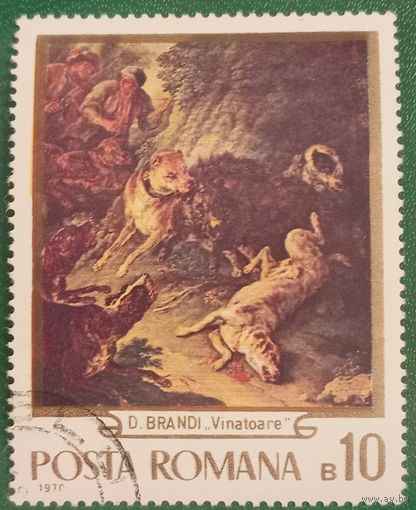 Румыния 1970. Картина Доменико Бранди под названием Охота