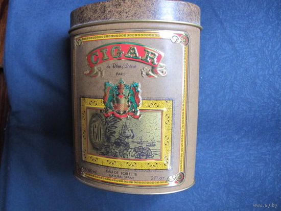 Металлический футляр для туалетной воды CIGAR, 130х100х60 мм (фирма Remi Latour, Париж)