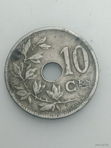 Бельгия 10 сантимов 1920 года . Надпись на Французском языке  , BELGIQUE .