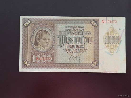 Хорватия  1000 кун 1941