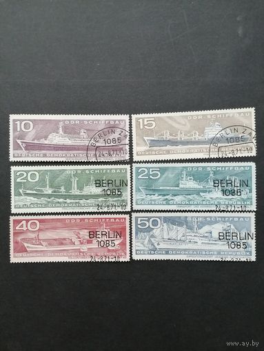 ГДР 1971 Полная серия марок "Судостроение" (гашение с клеем без наклеек) Mi.1693-1698 каталог 3.50 евро
