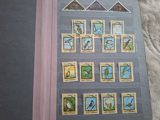 Альбом с марками - марки Кубы, кубинская живопись архитектура искусство флора и фауна и др.