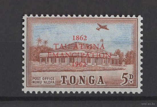 Тонга 1962 ** Почтовый офис, надпечатка, марка из серии (Mi 121)
