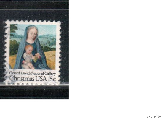 США-1979, (Мих.1402) , гаш. , Рождество и Новый год, Живопись