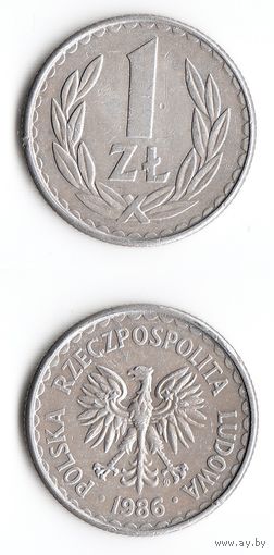 1 злотый Польша 1986 года