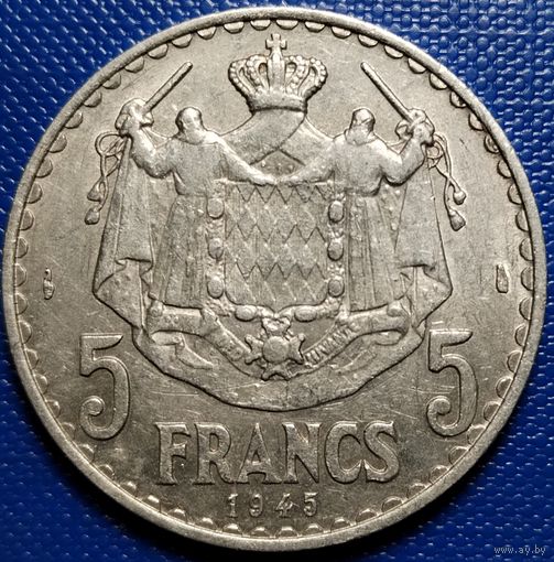 Монако 5 франков 1945 г.