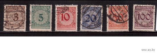 Германия(Рейх)-1923,(Мих.338-343) гаш. , Стандарт(полная серия)(2)