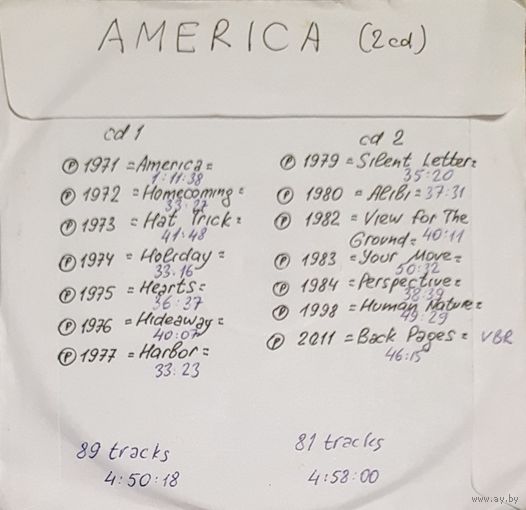 CD MP3 дискография AMERICA - 2 CD