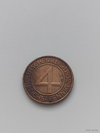 ГЕРМАНИЯ 4 рейхпфенинга 1932 год