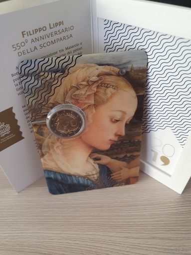 Сан Марино 2 евро 2019 юбилейная 550 лет со дня смерти Филиппо Липпи