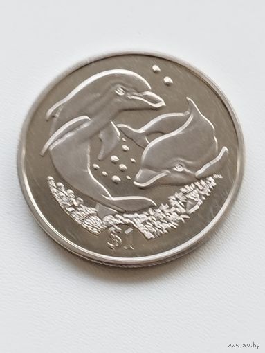 Британские Виргинские острова 1 доллар 2006 г. Дельфины