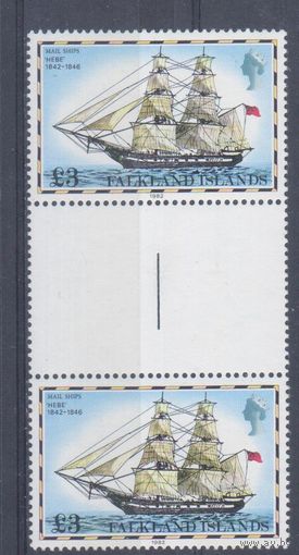 [2083] Фолкленды 1982. Флот.Корабли.Парусник. КОНЦОВКА СЕРИИ В ПАРЕ. MNH. Кат.24 е.