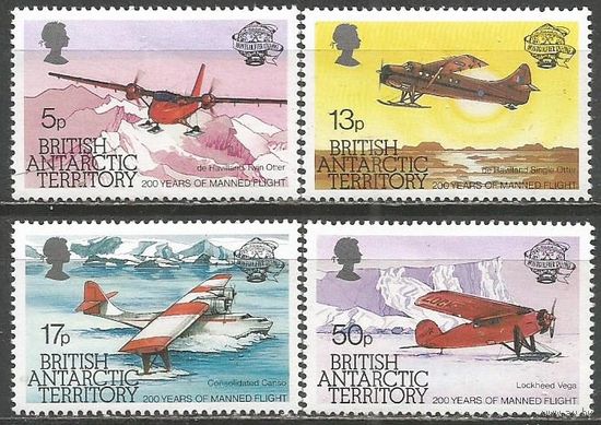 Британская Антарктика. 200 лет авиации . 1983г. Mi#104-07. Серия.