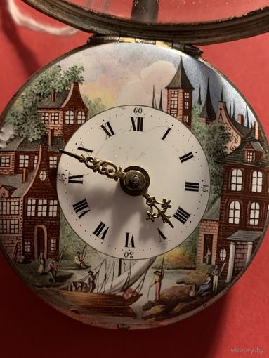 Антикварные карманные часы с фузейным механизмом, конец XVIII века.