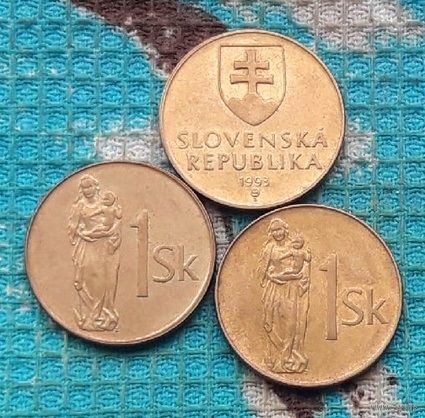 Словакия 1 крона 1993 года, AU. Новогодняя ликвидация!