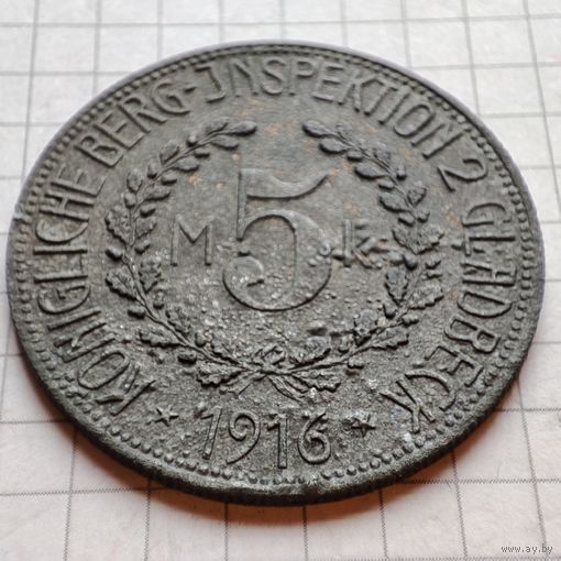 5 марок 1916г.монетовидный жетон военнопленных времён Первой мировой войны.