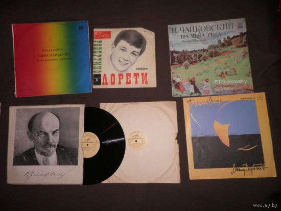 Пластинки винил 33 об.6 шт.(лот 03)периода СССР.