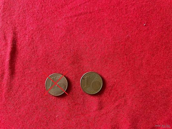 1 евроцент 2002 F года Германия