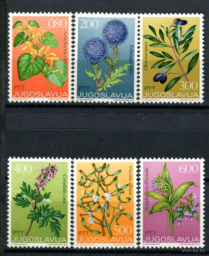 Югославия - 1973г. - Цветы - полная серия, MNH с отпечатками на клее [Mi 1510-1515] - 6 марок