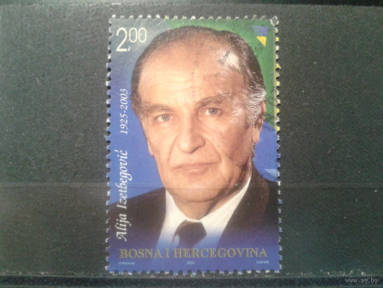 Босния и Герцеговина, 2003. Алия Изетбегович, президент, марка из блока. Mi-2,5 евро гаш.