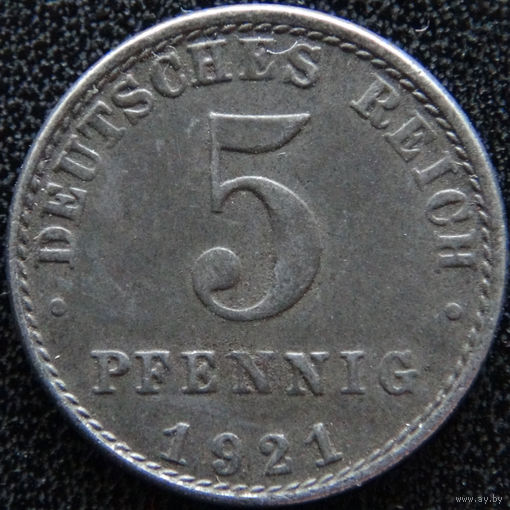 YS: Германия, 5 пфеннигов 1921A, KM# 19 (2)