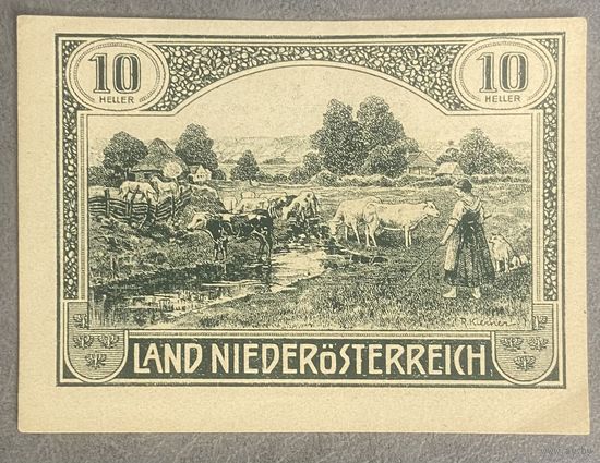 Нотгельды Австрия Нидеростерейх, 10 геллеров 1920 год