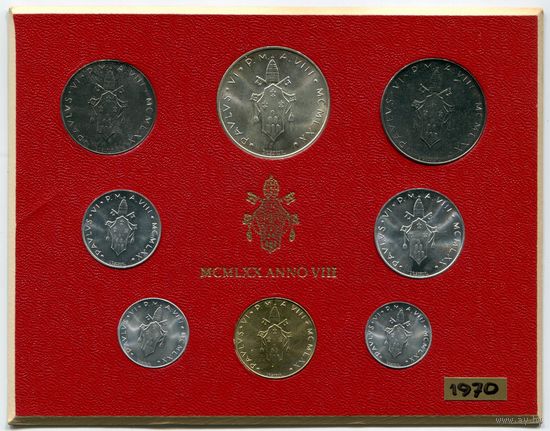 Ватикан. Годовой набор монет (1970, UNC)