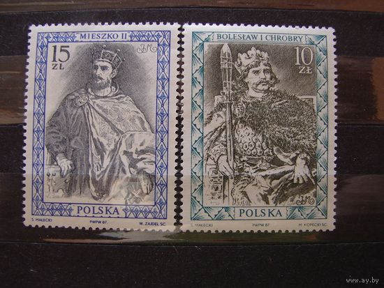 ПОЛЬША 1987 СЕРИЯ Короли Правители Живопись MNH (КАЛ