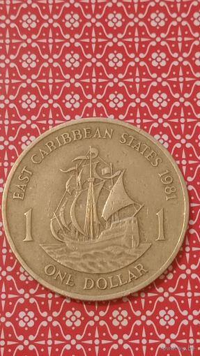 Восточные Карибы 1 доллар 1981 парусник